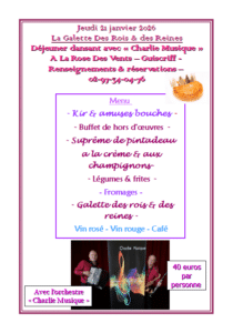 jeudi 21 janvier galette des rois avec charlie musique - Quimper Brest