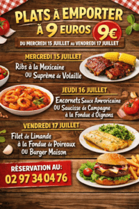 menus du 15 au 17 juillet - Quimper Brest